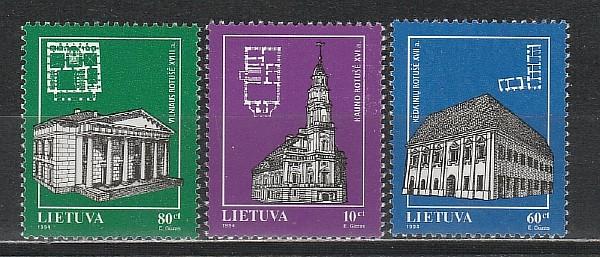 Литва 1994, Архитектура, Здания, 3 марки